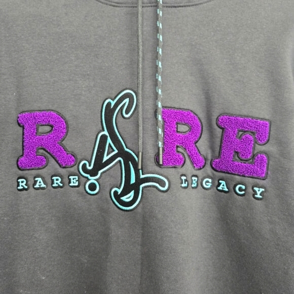 Rare Legacy Women's Crop-top Sweatsuit Hoodie Embroidery Logo Gray Purple Size M - Picture 4 of 9